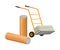 Metal Profiles and Trolley with Cement Packing on It Vector Illustration