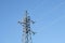 Metal pylon with a blue sky