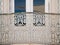 Metal railings of window balcony. Traditional Portuguese architecture house in Algarve, Portugal