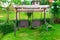 Metal Rattan Swing in Garden