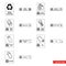 Metal recycling signs icon set of outline types. Isolated vector sign symbols. Icon pack