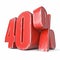 Metal red colored grunge 40 percent sign 3D