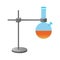 Metal Retort Stand Holding Lab Flask Illustration