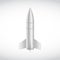 Metal rocket on white background