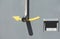 Metal rotary handle with yellow arrow