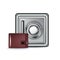 Metal safe with leather wallet
