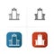 Metal scanner gate icon. Flat design, linear color styles. Isolated vector illustrations.