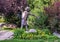 Metal sculpture of an archer in a garden in Edwards, Colorado.
