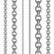 Metal seamless chain collections. Iron steel or silver chains set. Vector illustration metallic border on white