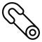 Metal sewing pin icon, outline style
