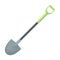 A metal shovel with a plastic handle for working in the garden with the ground.Farm and gardening single icon in cartoon