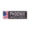 Metal sign Phoenix Arizona USA city. Travel souvenirs on grunge damaged background.