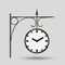 Metal simple railway style clock vector object eps10