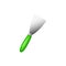 Metal spatula with green handle