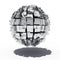 Metal sphere with geometric shapes