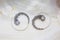 Metal spiral boho earrings with moon stone