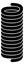 Metal spiral coil spring. Black line icon