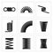 Metal spiral flexible wire elastic spring vector icons