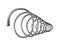 Metal spring. Spiral shape. Vector icon of swirl line or curved wire cord, shock absorber or equipment part. Repair