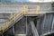 A Metal Staircase Descends to the Fish Ladder at the Bonneville Dam, Washington, USA