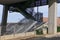 Metal stairs with concrete beams