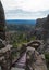 Metal Stairs leading down from the Harney Peak Lookout Fire Tower on Harney Peak Trail No. 9