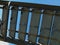 Metal stairs staircase with clear blue sky background