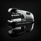 metal stapler on a black background. office supplies