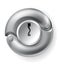 Metal or steel secure keyhole. Element for door locks, template. Realistic silver or chrome key hole mockup isolated on