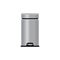 Metal steel trash can with foot pedal, isolated rectangle garbage bin