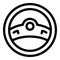 Metal steering wheel icon, outline style