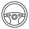 Metal steering wheel icon, outline style