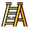 Metal step ladder icon color outline vector