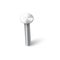 Metal straight nail with round cap hammered in wall a realistic illustration