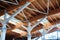 Metal supporting structures of the truss ceiling