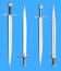 Metal swords collection isolated