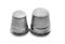 Metal thimbles on white background