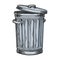 Metal trash can color sketch engraving vector