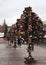 Metal Trees of Love with locks. Moscow. Russia.