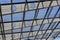 Metal trusses holding transparent plastic roof