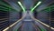 Metal tunnel on light background for game background design. Futuristic spaceship interior corridor. Spaceship interior