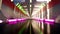 Metal tunnel on light background for game background design. Futuristic spaceship interior corridor. Spaceship interior, laborat