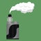 Metal vape with smoke. Vector