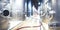 Metal vats for fermentation. Wine factory. Steel barrels in winery. Panorama, banner.