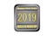 Metal volume plate with New year`s greetings 2019
