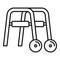 Metal walker icon, outline style