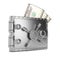 Metal wallet with banknotes