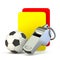 Metal whistle, soccer ball, yellow and red card 3D