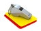 Metal whistle, yellow and red card 3D