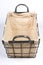 Metal Wire Basket Cloth Interior and Handles Front Angled View